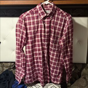 Men's Red Plaid Dress Shirt